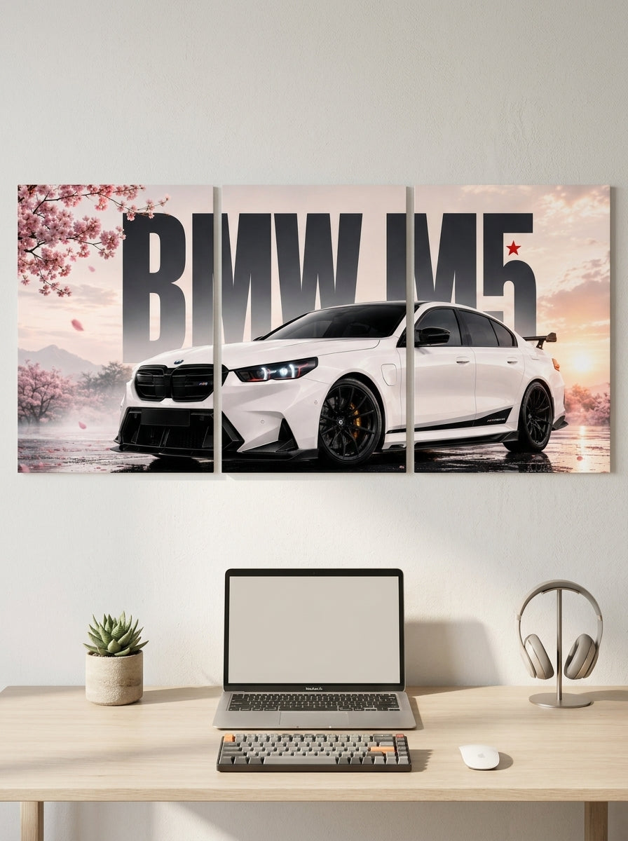 THE BMW M5 | BMW CHERRY BLOSSOM | 3 Piece Split Poster Set