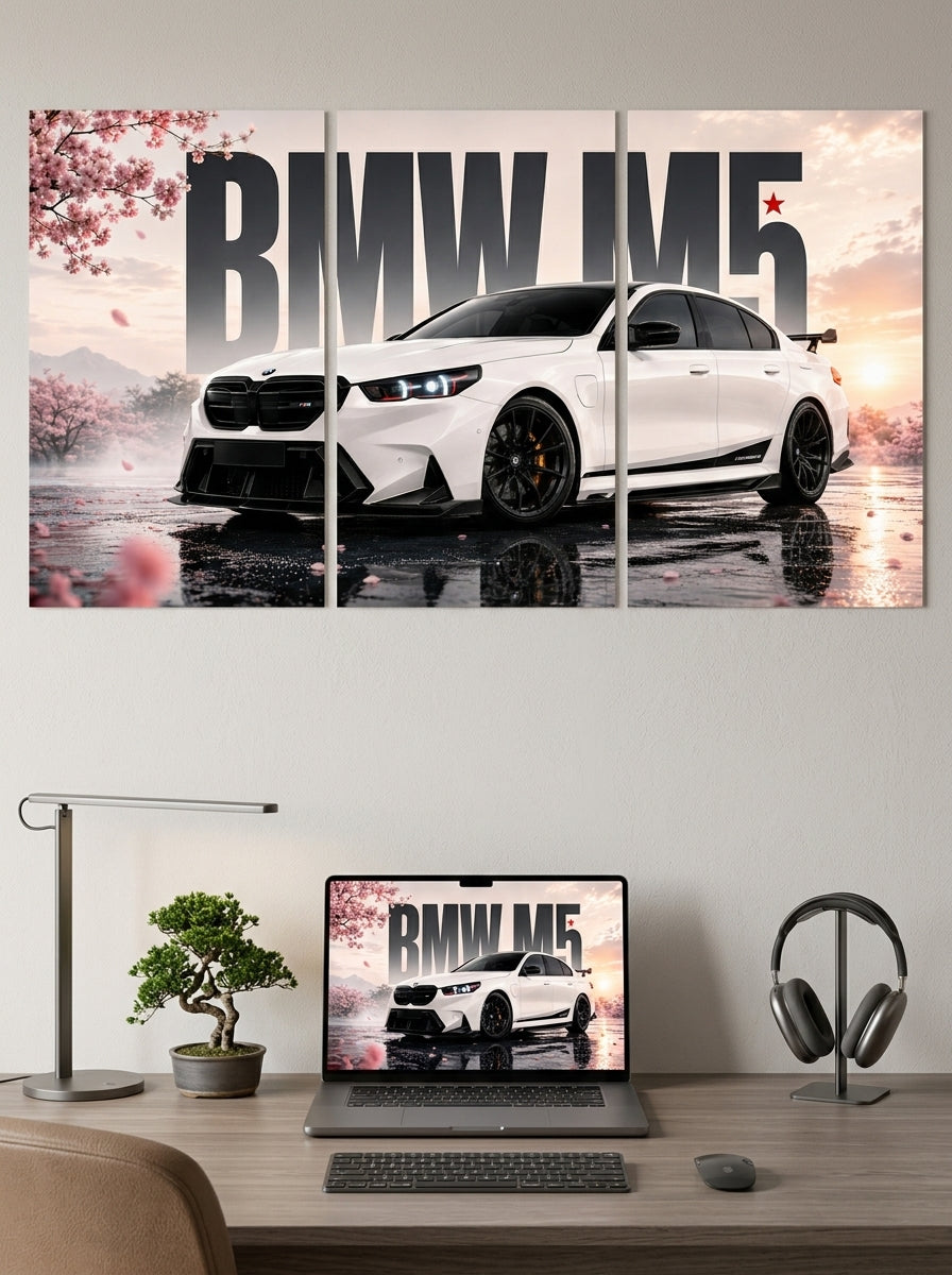 THE BMW M5 | BMW CHERRY BLOSSOM | 3 Piece Split Poster Set